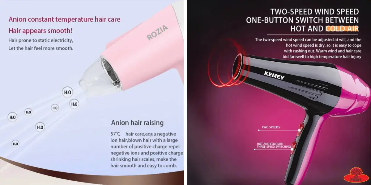 Kemey High Speed Negative Ions Hair Dryer KM-5813 (3).webp